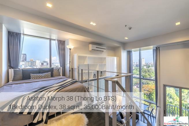 Ideo Morph 38 | Ultra Modern Two Storey Duplex with Extra High Ceilings in Thong Lo, Pet friendly