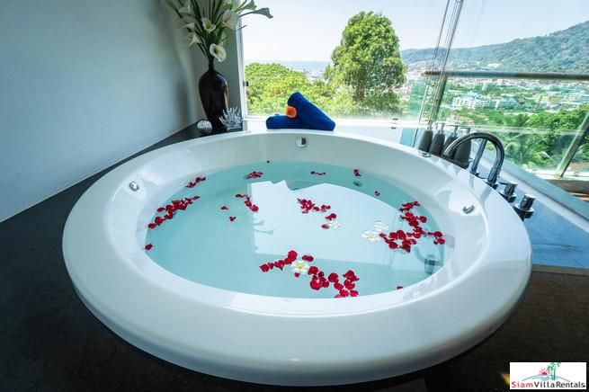The Royal Bay View Villas | Two Bedroom Family Penthouse Duplex for Rent with Panoramic Patong Bay Sea Views