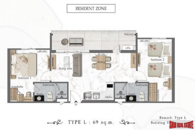 New Rawai Development with 7 Pools and Green Areas - One Bedroom