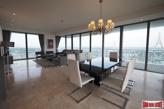 The Pano | Exceptional River Views from this Three Bedroom Corner Condo for Rent in Surasak